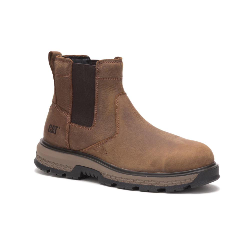 Caterpillar Exposition Chelsea At / Astm/Alloy Toe - Mens Safety Boots - Brown - NZ (687HWUQSO)